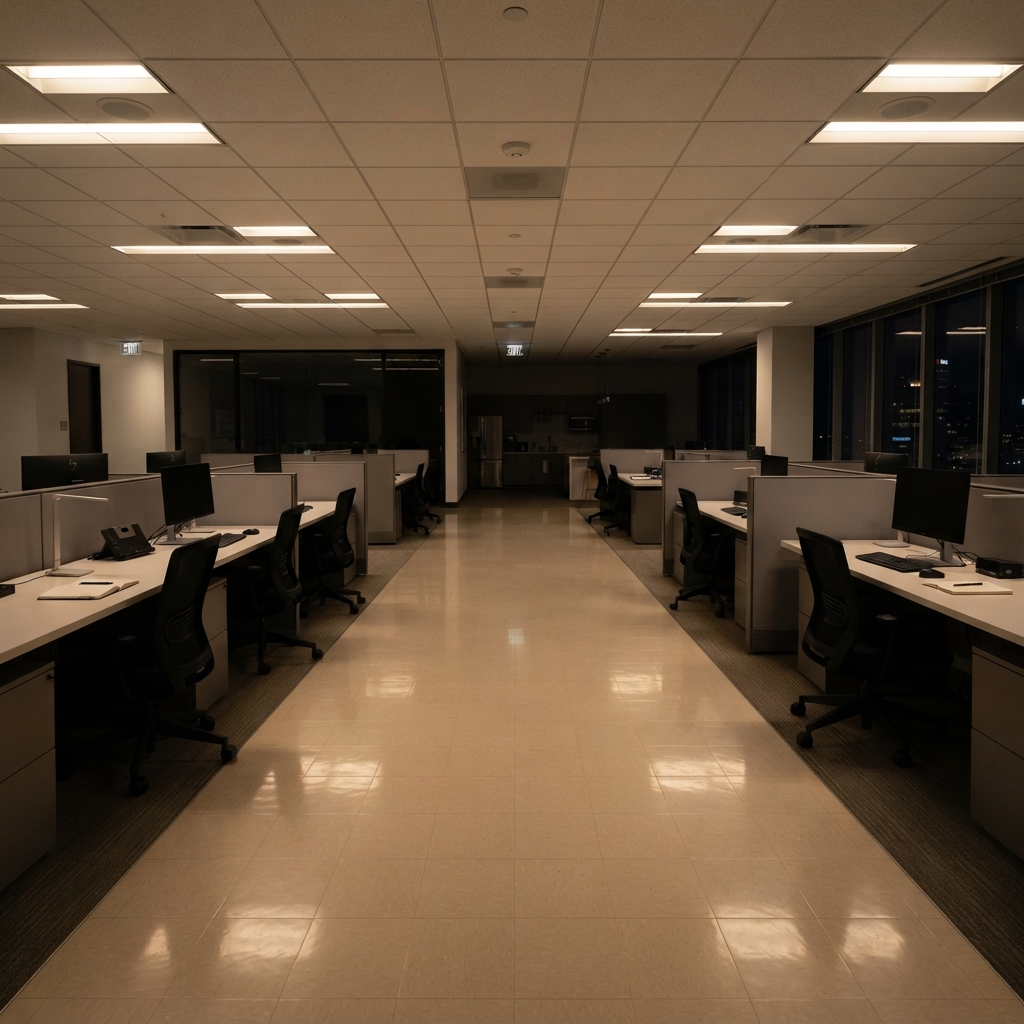 Office cleaned after hours by an insured commercial cleaning company in DeSoto County