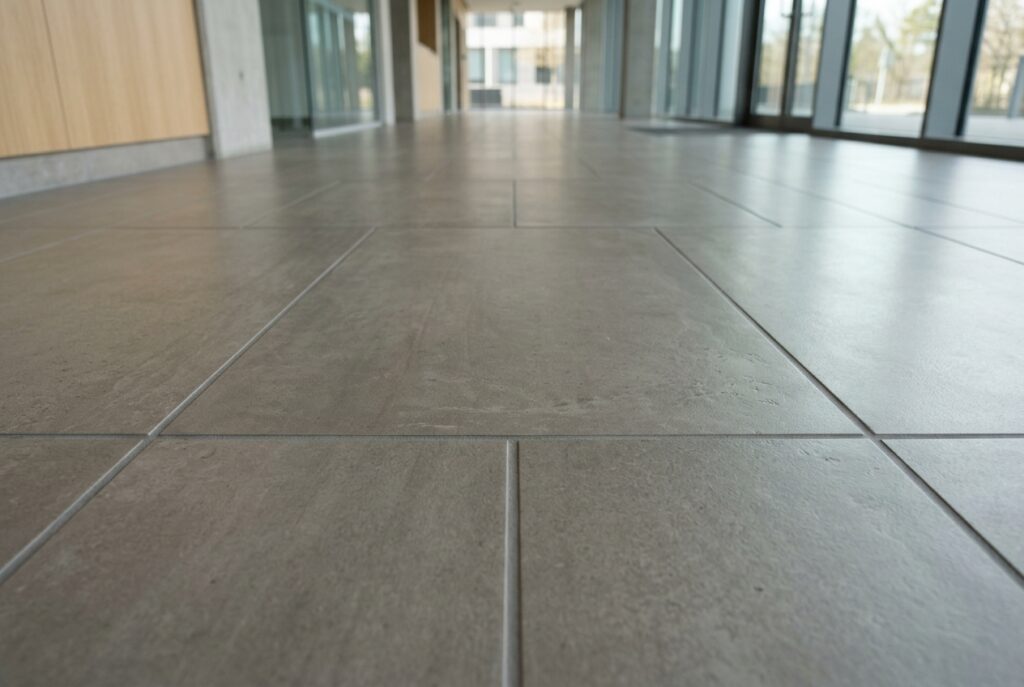 Tile and grout cleaning in a commercial restroom